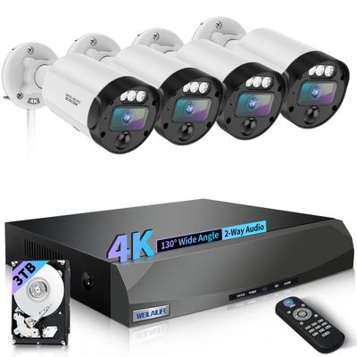 130 Ultra Wide-Angle & 90 Days Storage Outdoor Wired Security Camera System, Wired Home Security Camera System, Home Video Surveillance System