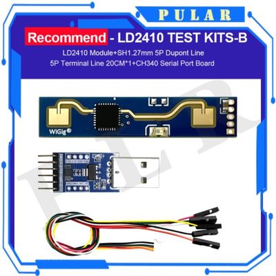 DirectNine Basics HLK-LD2410 5V Mini High Sensitivity 24GHz Human Presence Status Sensor Radar Module PLR Consumer Electronic - (Color: LD2410 KIT-B(BLE))