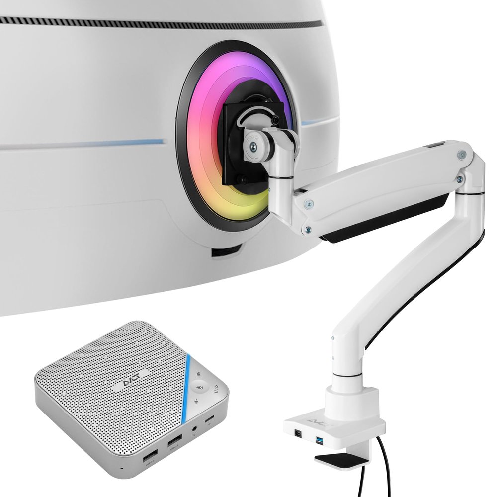 AVLT Single Monitor Arm and USB C Speakerphone Hub