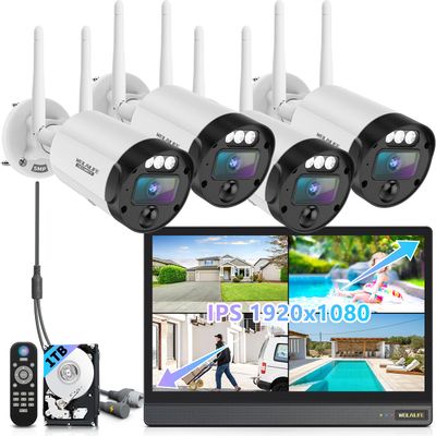 All-in-One Security System 5MP Outdoor Wireless Security Camera System, Home WiFi Video Security Cameras Systems, Surveillance DVR Kits