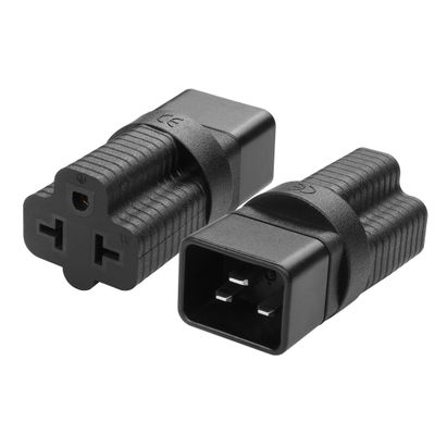 2 Pack NEMA 5/6-15/20R to IEC320 C20 Connector YACSEJAO 4-in-1 16Amp UPS Plug to 5-15R/5-20R/6-15R/6-20R AC Power Converter for PDUs and Network Equipment