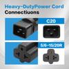 2 Pack NEMA 5/6-15/20R to IEC320 C20 Connector YACSEJAO 4-in-1 16Amp UPS Plug to 5-15R/5-20R/6-15R/6-20R AC Power Converter for PDUs and Network Equipment view 2