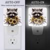 KikandKo Night Lights Plug Into Wall 2 Pack, Raccoon Sunflower Night Light for Kids, LED Nightlight with Dusk to Dawn Sensor for Bathroom, Children Room, Nursery, Gift, 7.6x7.6cm/3inx3in, fxxyd-001 view 2