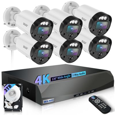 130 Ultra Wide-Angle & 2-Way Audio 4K Outdoor Wired Security Camera System, Wired Home Security Camera System, Home Video Surveillance System