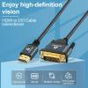 Thsucords 4K HDMI to DVI Cable 3.3FT 2Pack, Gold-Plated & Braided DVI to HDMI Adapter Cable Bi-Directional for Projector, Laptop, TV, PC, DVD Player view 2