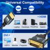 Thsucords 4K HDMI to DVI Cable 3.3FT 2Pack, Gold-Plated & Braided DVI to HDMI Adapter Cable Bi-Directional for Projector, Laptop, TV, PC, DVD Player view 4