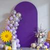 6FT Purple Arch Backdrop Cover - Polyester Fitted Wedding Arch Stand Covers Round Top Chiara Arch Backdrop Cover for Birthday Party Banquet Photo Background Decoration view 1