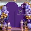 6FT Purple Arch Backdrop Cover - Polyester Fitted Wedding Arch Stand Covers Round Top Chiara Arch Backdrop Cover for Birthday Party Banquet Photo Background Decoration view 2
