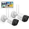 OOSSXX (5.0MP & 130 Ultra Wide-Angle) 2-Way Audio PIR Detection Dual Antennas Enhance WiFi Security Wireless Camera System Outdoor Wireless Security Camera, Home Surveillance Bullet Exterior Cameras view 1
