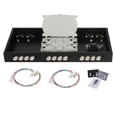 fyboptwu 24 Core LC-OM2 Multimode Rack Mount Fiber Enclosure Kit