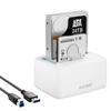MAIWO 2 Bay Hard Drive Docking Station with Offline Cloning, External Hard Drive Duplicator for 2.5'' 3.5'' SATA SSD HDD with LED Indicator, 48TB Expansion, USB3.0 Connecting, White view 1