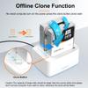 MAIWO 2 Bay Hard Drive Docking Station with Offline Cloning, External Hard Drive Duplicator for 2.5'' 3.5'' SATA SSD HDD with LED Indicator, 48TB Expansion, USB3.0 Connecting, White view 2