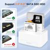 MAIWO 2 Bay Hard Drive Docking Station with Offline Cloning, External Hard Drive Duplicator for 2.5'' 3.5'' SATA SSD HDD with LED Indicator, 48TB Expansion, USB3.0 Connecting, White view 3
