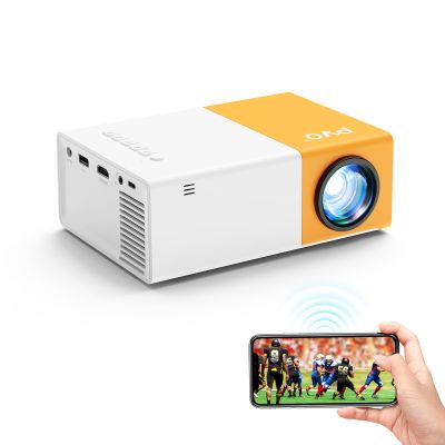 PVO Projector WiFi Portable Mini Projectors 1080P, Phone Screen Can Be Mirrored to Video Projector via WiFi, Movie Projectors Compatible with Smartphone/ Tablet/ Laptop/TV Stick/PS/Type-C/USB Drive