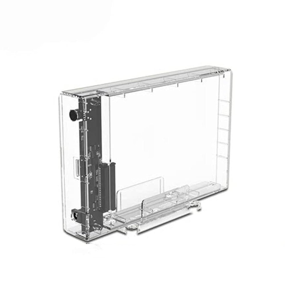 Transparent 3.5' HDD Enclosure for 2.5/3.5'' SSD HDD Box Hard Disk Case SATA to USB3.0 HDD Docking Station Support 16TB