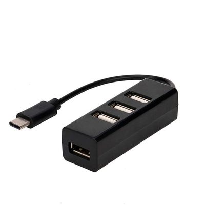 Type-C to 4-Port USB 3.0 Hub USB 3.1 Adapter Drop Shipping Adapter Car Charger Cable Converter (Color : Black)