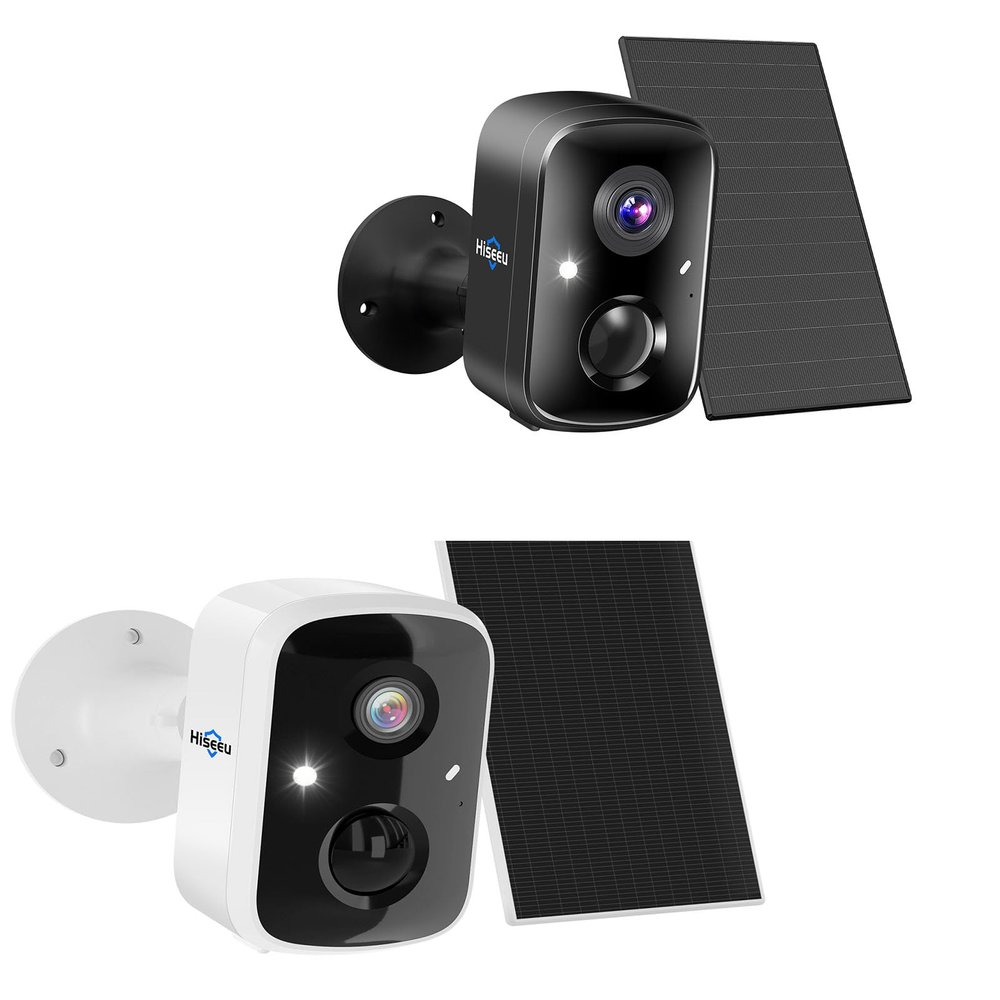 Hiseeu 2pcs Solar Security Camera