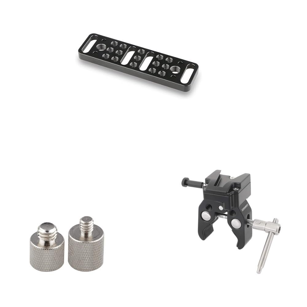 CAMVATE Multi-Function Mounting Plate + Super Crab Clamp + 1/4" Female to 3/8" Male & 3/8"-16 Female