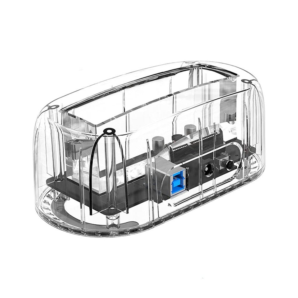 3.5 Inch USB to SATA Transparent HDD Docking Station USB3.0 5Gbps with 12V Power Adapter