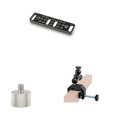 CAMVATE Multi-Function Mounting Plate + Camera Clamp Mount + 1/4"-20 Male to 5/8"-27 Female