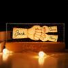 Dad's Team Fist Bump Personalized Acrylic LED Night Light, Custom Dad Night Light, Father's Day Christmas Birthday Gifts for Daddy, Papa, Grandpa, Husband, Fist Bump Night Light, Fathers Day Decor /1 view 2
