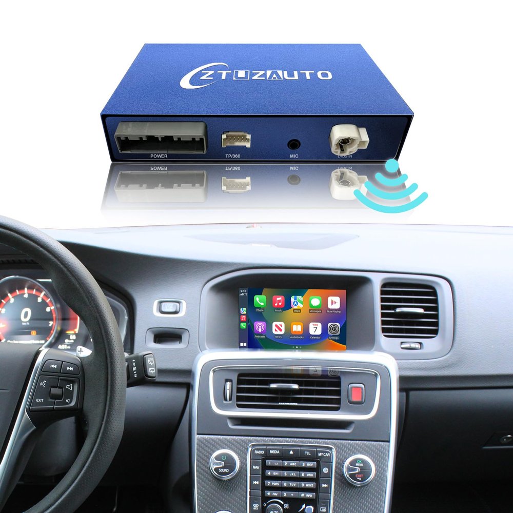 Wireless Carplay Android Auto for Volvo V40 V60 XC60 S60L S80 2015-2019 7" with Touchpad,Carplay Retrofit Kit, Support Wireless Android Auto, YouTube,Mirrorlink, Reverse Camera