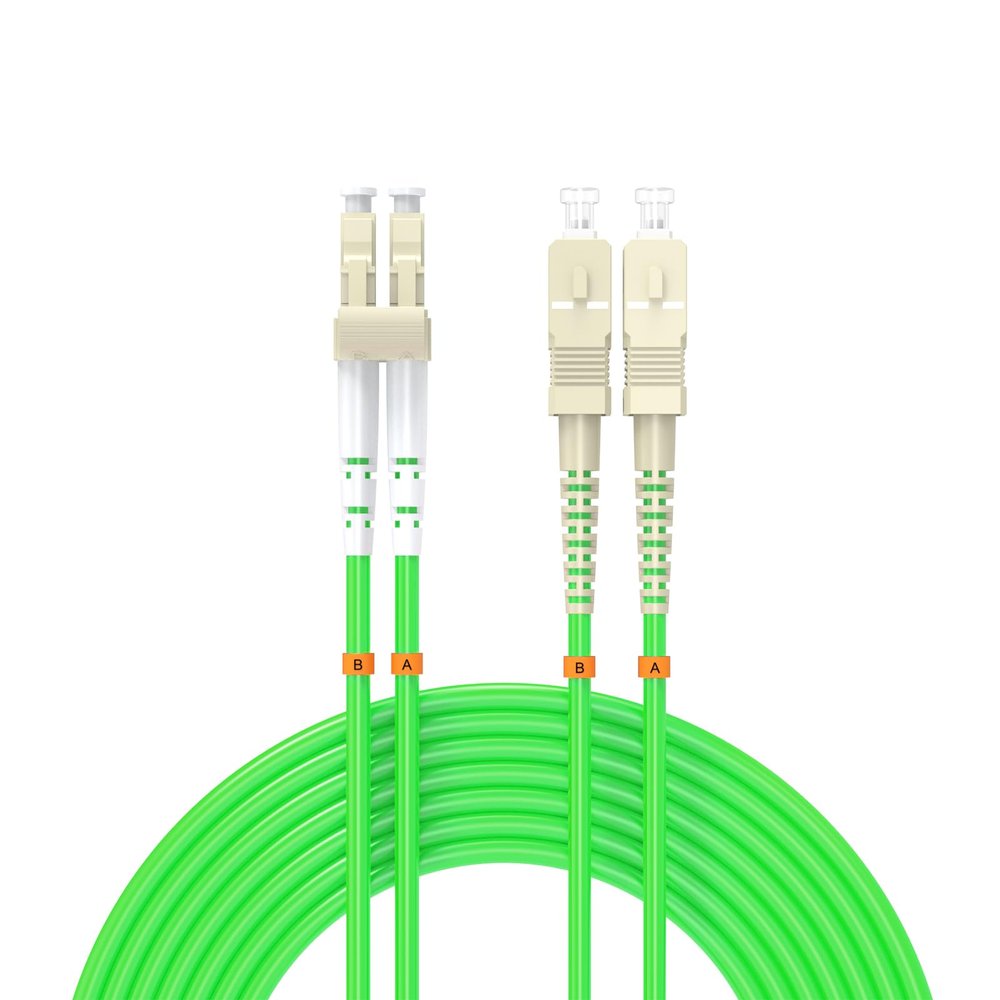 Buacoz LC to SC UPC Fiber Patch Cable OM5 50Meters/165ft 40Gb/100GB/Gigabit multimode Duplex Jumper MMF 50/125m LSZH Fiber Optic Cord