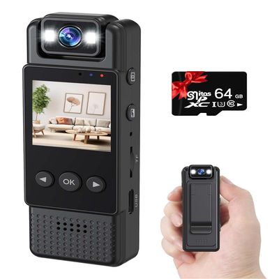 LAIFUCAM Small Body Camera with Audio and Video Recording 1080P 64G Small Wearable Body Cam with 5-12 hrs Battery Life, 1.3Screen, 180 Rotating for Personal Civilians Use (2025 Black)