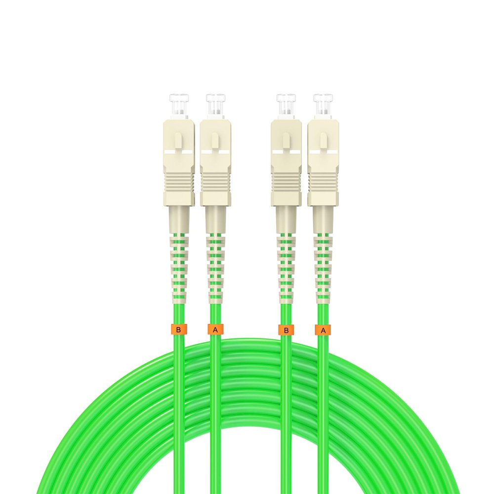 Buacoz 60Meters/196ft OM5 SC to SC Fiber Patch Cable 40Gb/100GBGigabit Multimode Jumper Duplex 50/125m UPC MMF LSZH Fiber Optic Cords