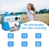 CatXQ Instant Film Cameras for Kids, HD Dual Lens Kids Video Cameras Instant with Print Film & 32GB SD Card,Portable Selfie Camera for 3-12 Year Old,Christams Birthday Gifts for Girls Boys - Blue view 2