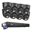 ANNKE PoE Security Camera System, H.265+ 16CH 12MP 5-in-1 NVR, 8X 3K Wired Turret IP Black Cams with Color Night Vision, Built-in Mic, AI Motion Detection, 2.8mm Lens, IP67, 4TB HDD Included view 1