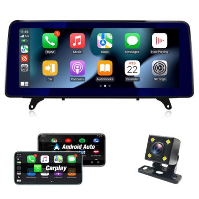 Car Stereo for BMW X5 E70 CIC 2011-2013, Car Audio Receivers for BMW X6 E71 CIC 2011-2013, 12.3" Car RadioTouchscreen with Wireless Aftermarket Android Auto Head Unit Backup Camera Carplay for Apple