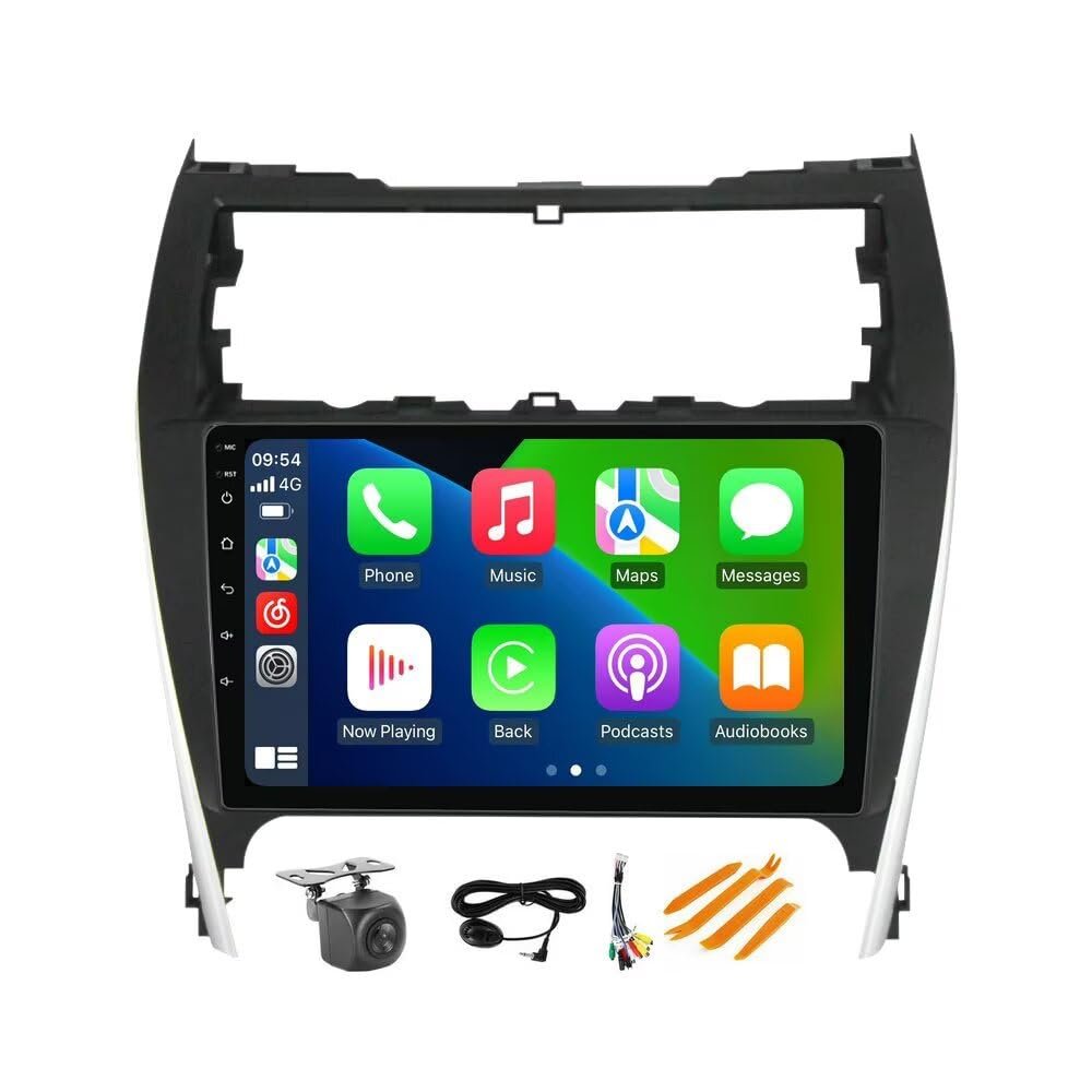 8+128GB 8Core Car Radio Stereo for Toyota Camry 2012 2013 2014 Dash Kit Car Head Unit,10" IPS Touch Screen Media Player with Car-Play & Android Auto/SWC/DSP (for JBL & No JBL)