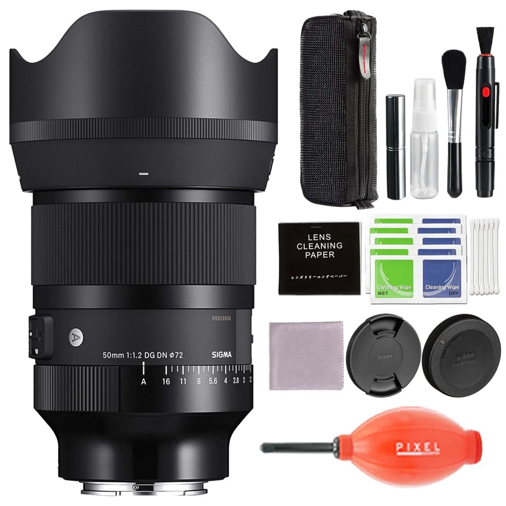 Sigma 50mm f/1.2 DG DN Art Lens for Sony E-Mount with Pixel Advance Accessories Bundle | 316965 | Extended 3 Years Sigma Warranty | sigma 50mm f1.2 e Mount