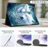 Case for 6.8" Kindle Paperwhite (11th Generation-2021/2023/2024), Slim PU Leather Adjustable Stand Smart Kindle Cover, with Auto Wake/Sleep for Kindle Paperwhite Signature Edition, Blue White Wolf view 3