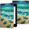 Case for 6.8" Kindle Paperwhite (11th Generation-2021/2023/2024), Slim PU Leather Adjustable Stand Smart Kindle Cover, with Auto Wake/Sleep for Kindle Paperwhite Signature Edition, Sea Turtles Beach view 1