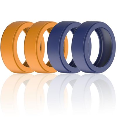 LevyPan Silicone Protector Compatible With Oura Gen 3 and All Smart Rings, Elastic Cover for Men and Women (Blue*2+Yellow*2, M(9/10/11))