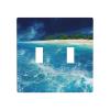 2-Gang Toggle Switch Wall Plates Tropical Ocean Beach Theme Printing Double Toggle Electrical Faceplate Double Gang Toggle Light Switch Covers Impact Resistant Polycarbonate Standard Size 4.5 X 4.5 view 1