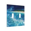 2-Gang Toggle Switch Wall Plates Tropical Ocean Beach Theme Printing Double Toggle Electrical Faceplate Double Gang Toggle Light Switch Covers Impact Resistant Polycarbonate Standard Size 4.5 X 4.5 view 2