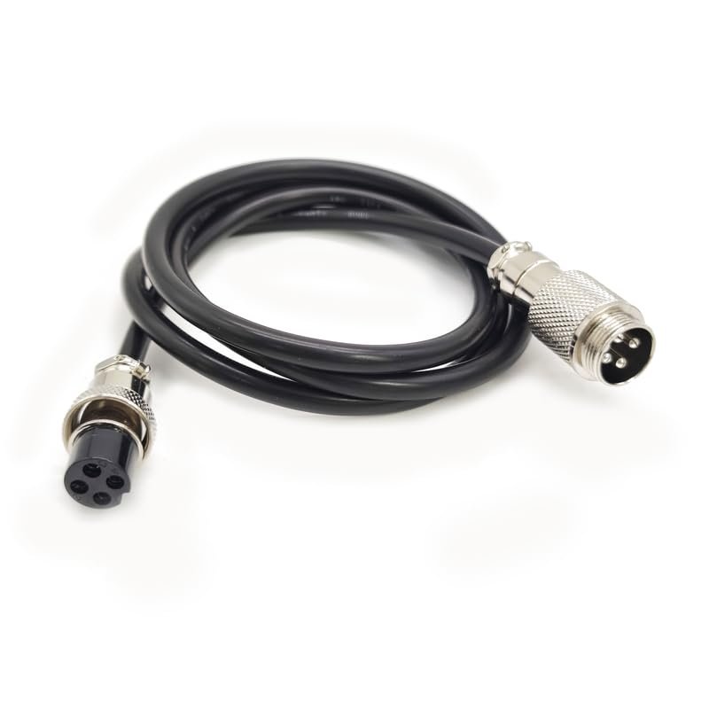 BOUUNCIY 9.84 ft GX16 4 Pin Male to Female Head Aviation Cordset, GX16 4Pins Female to Male Connector Electrical Cable Panel Mount Circular Metal Aviation Adapter Cordset for Ships 20AWG (3meter)
