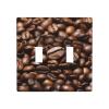 2-Gang Toggle Switch Wall Plates Funny Roasted Coffee Beans Printing Double Toggle Electrical Faceplate Double Gang Toggle Light Switch Covers Impact Resistant Polycarbonate Standard Size 4.5 X 4.5 view 1