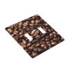 2-Gang Toggle Switch Wall Plates Funny Roasted Coffee Beans Printing Double Toggle Electrical Faceplate Double Gang Toggle Light Switch Covers Impact Resistant Polycarbonate Standard Size 4.5 X 4.5 view 3