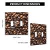 2-Gang Toggle Switch Wall Plates Funny Roasted Coffee Beans Printing Double Toggle Electrical Faceplate Double Gang Toggle Light Switch Covers Impact Resistant Polycarbonate Standard Size 4.5 X 4.5 view 4