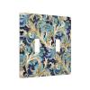 2-Gang Toggle Switch Wall Plates Elegant Blue Gold Florentine Printing Double Toggle Electrical Faceplate Double Gang Toggle Light Switch Covers Impact Resistant Polycarbonate Standard Size 4.5 X 4.5 view 2