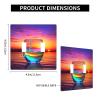 2-Gang Toggle Switch Wall Plates Colorful Glass Drink Sunset Printing Double Toggle Electrical Faceplate Double Gang Toggle Light Switch Covers Impact Resistant Polycarbonate Standard Size 4.5 X 4.5 view 4