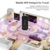 4G Network Portable Hotspot, Support 10 Devices Plug and Play LTE Router Micro Card Slot, for Asia, Southeast Asia, Africa, Middle Eastern (Black) view 3