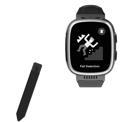 BoxWave Stylus Pouch Compatible with Watchout Wearables Guardian - Stylus PortaPouch, Pen Stylii Holder Carrier Portable Self-Adhesive - Jet Black