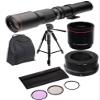 High-Power 500mm/1000mm f/8 Manual Telephoto Lens + 60" Tripod + Filter Kit + BackpackCompatible with Canon EOS M Mount, M2, M3, M5, M6, M6 Mark II, M10, M50, M50 Mark II, M100, M200 view 1