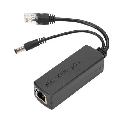 DC48V to DC12V Power POE Splitter Adapter Injector Module Lightningproof for Black,Wire and Cable