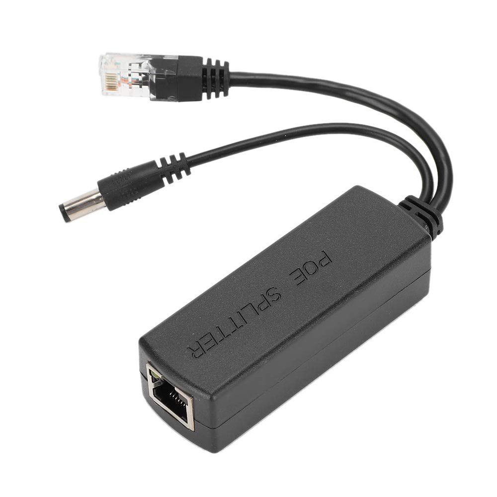DC48V to DC12V Power POE Splitter Adapter Injector Module Lightningproof for Black,Wire and Cable